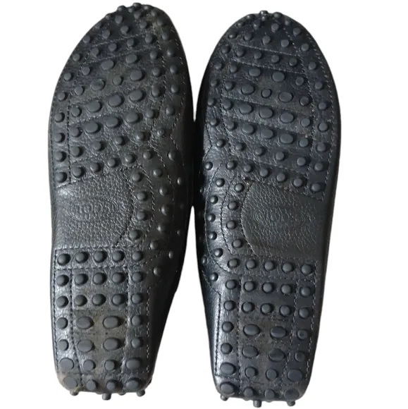 Tod's Women's Black Leather Loafers Driving Moccasins size 6.5