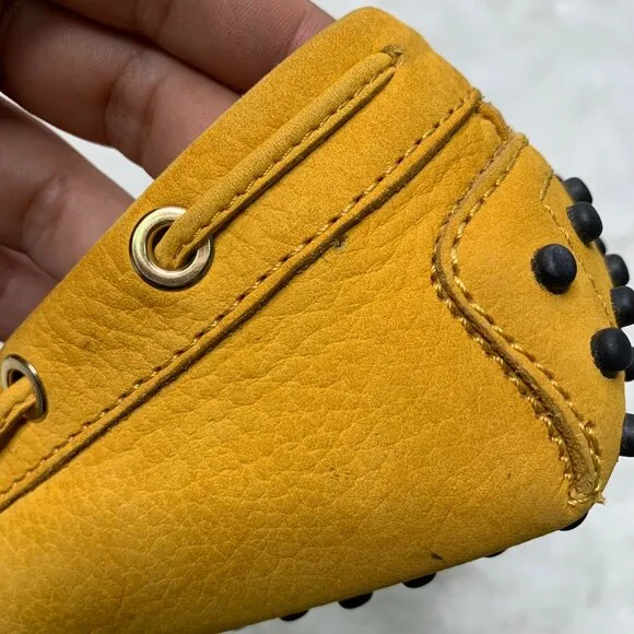 TOD'S Women's Mustard Yellow Suede Slip On Driving Loafers Shoes Size 40