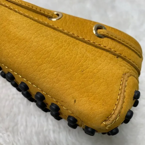 TOD'S Women's Mustard Yellow Suede Slip On Driving Loafers Shoes Size 40