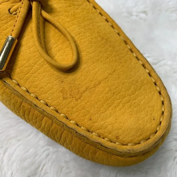 TOD'S Women's Mustard Yellow Suede Slip On Driving Loafers Shoes Size 40