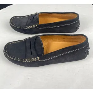 Tod's Women’s size 36 /5.5 Black Suede Driving Penny Loafers Moccasins Leather