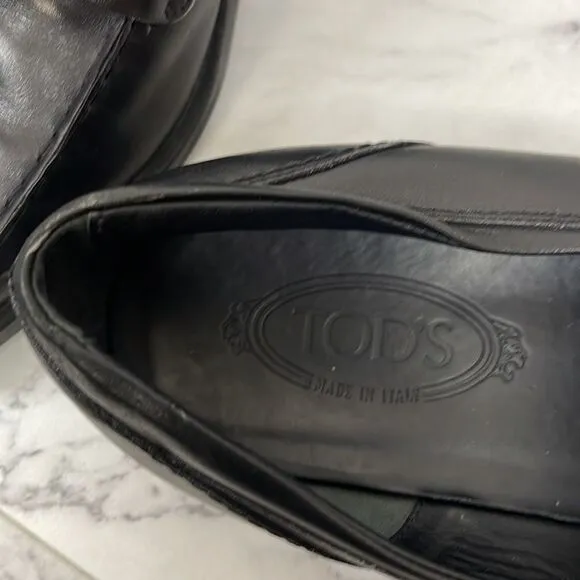 Tod’s Black Mocassino Driving Loafers 10.5