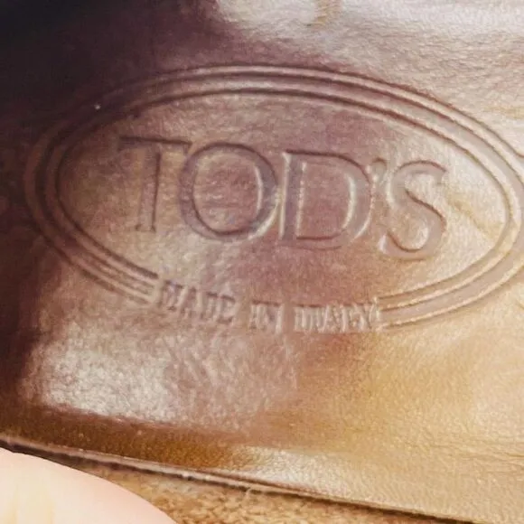 Tod’s Mens Italian Leather Brown Penny Loafers Size 8.5
