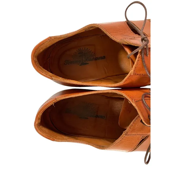 Tommy Bahama Alpacca Men's size 12 M Brown Leather Lace Up Boat Sandals Italy
