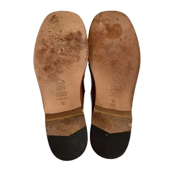 Tommy Bahama Alpacca Men's size 12 M Brown Leather Lace Up Boat Sandals Italy