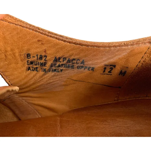 Tommy Bahama Alpacca Men's size 12 M Brown Leather Lace Up Boat Sandals Italy