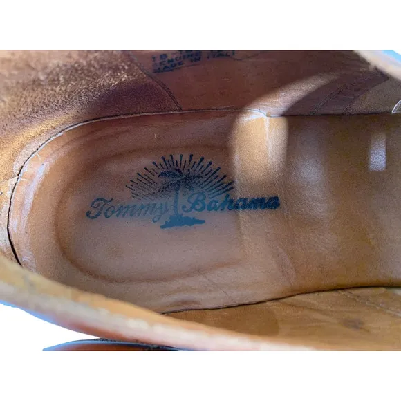 Tommy Bahama Alpacca Men's size 12 M Brown Leather Lace Up Boat Sandals Italy