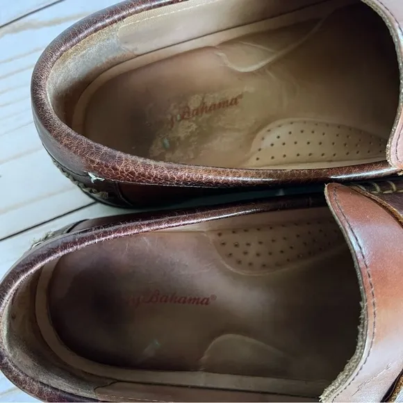 Tommy Bahama Men’s Leather Finlay Penny Loafers Shoes Size 10M