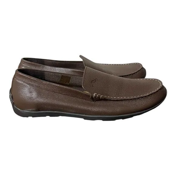 Tommy Bahamas Mens Leather Brown Driving Loafers Size 12