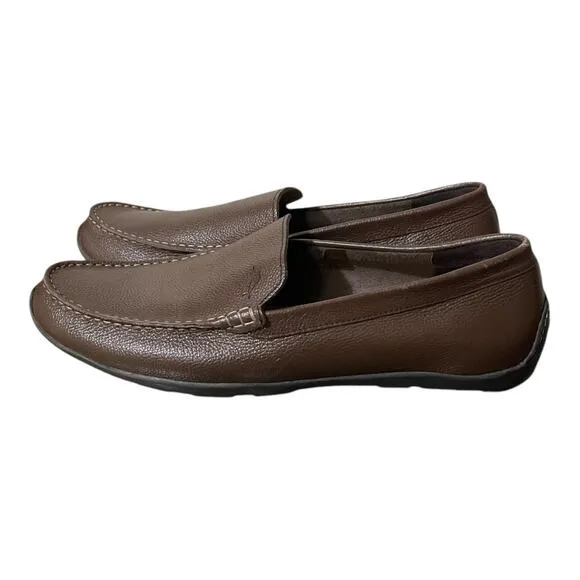 Tommy Bahamas Mens Leather Brown Driving Loafers Size 12
