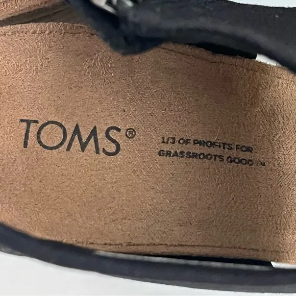 TOMS Majorca Black Open Toe Heel Sandals