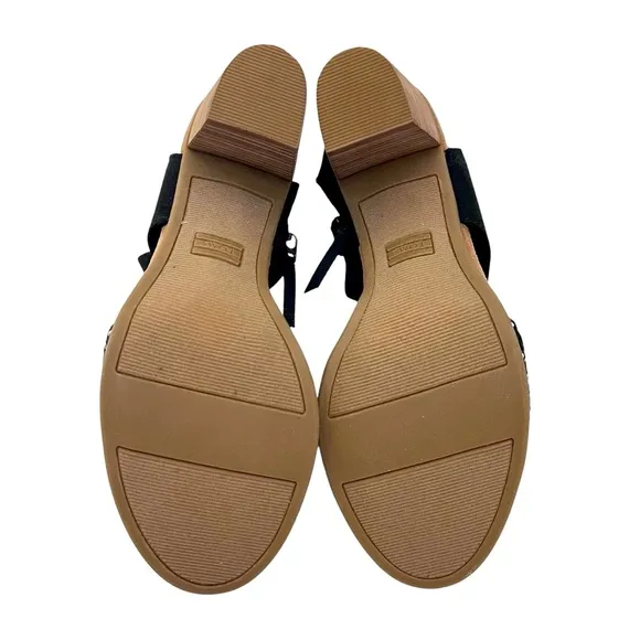 TOMS Majorca Black Open Toe Heel Sandals
