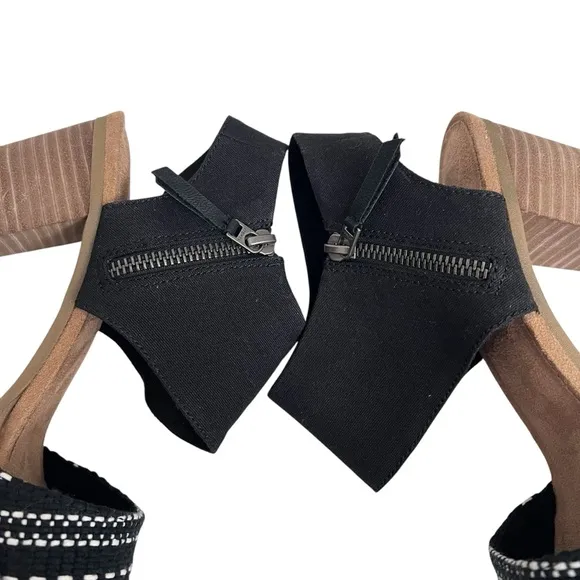 TOMS Majorca Black Open Toe Heel Sandals