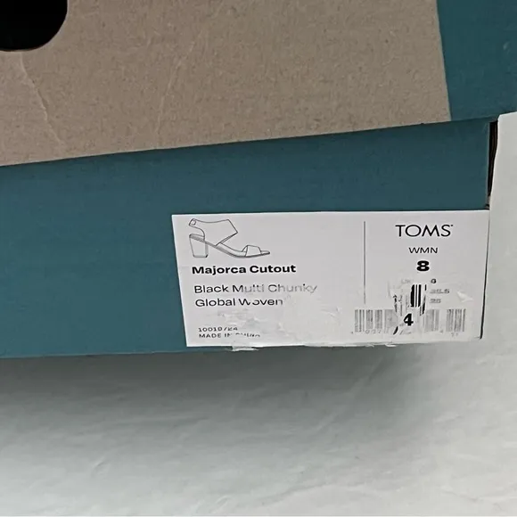 TOMS Majorca Black Open Toe Heel Sandals
