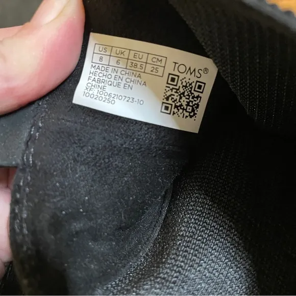 Toms Women's Rowan Black Pull On Chelsea Boots (8 NWOB)
