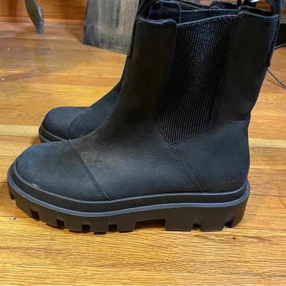 Toms Women's Rowan Black Pull On Chelsea Boots (8 NWOB)