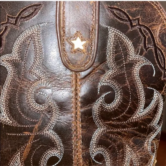 Tony Lama Kids Vaquero Brown Leather Western Boots - Size 1.5 D Mid calf