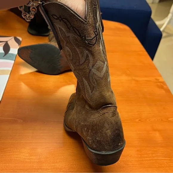 Tony Lama Kids Vaquero Brown Leather Western Boots - Size 1.5 D Mid calf