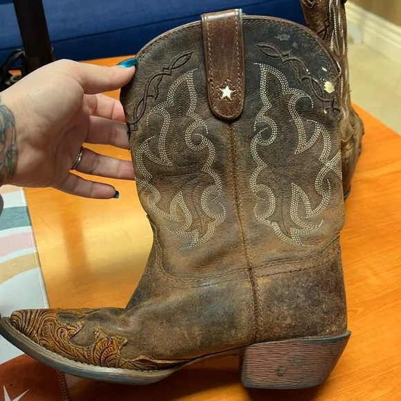 Tony Lama Kids Vaquero Brown Leather Western Boots - Size 1.5 D Mid calf