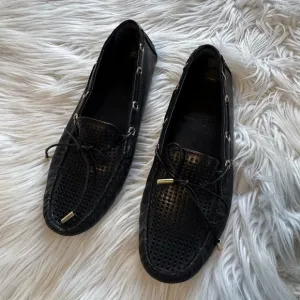 Tory Burch Black Perforated Driving mocassions loafers