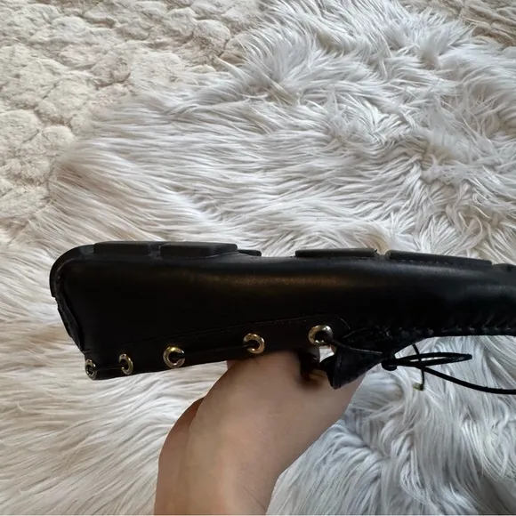 Tory Burch Black Perforated Driving mocassions loafers