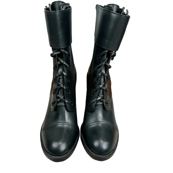 Tory Burch Broome High Heel Leather Combat Boots