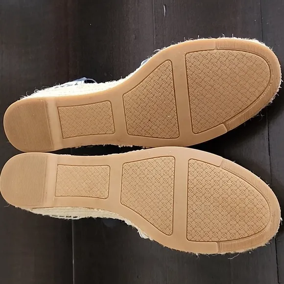 Tory Burch Catalina 3 50mm Espadrille Striped Canvas/Elastic Size 8