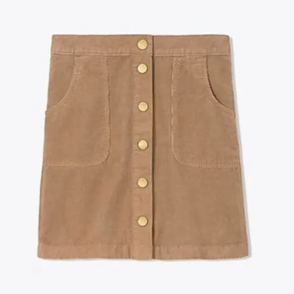 Tory Burch Corduroy Brown Skirt | Size 4