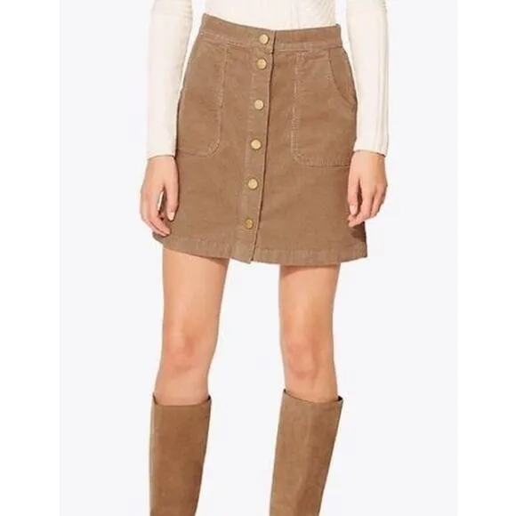 Tory Burch Corduroy Brown Skirt | Size 4