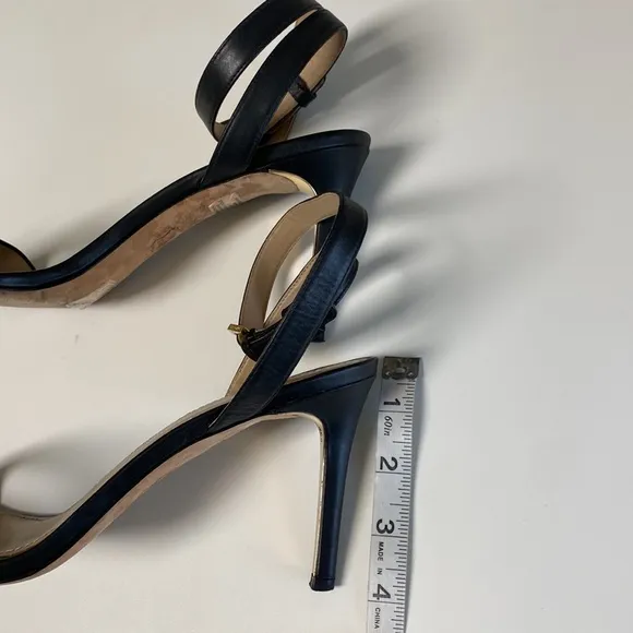 Tory Burch Elana Ankle Strap Leather Heel Sandals