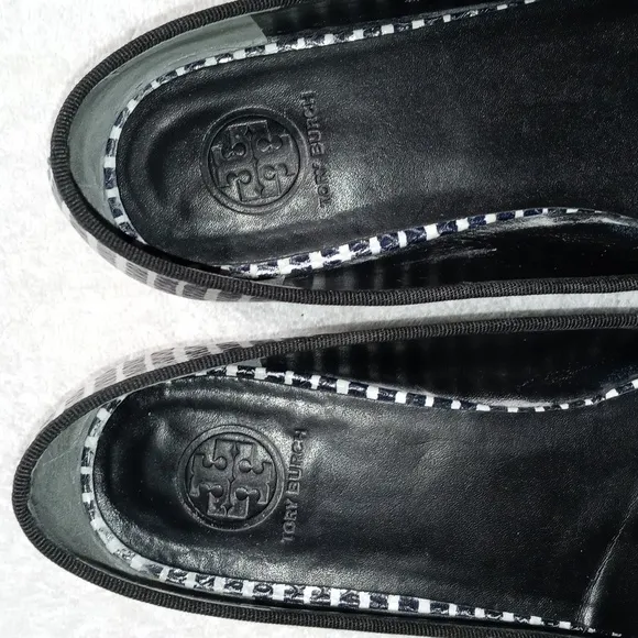 Tory Burch Evette Striped Patent Penny Loafers Size 8.5