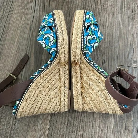 Tory Burch Frog &amp; Lilypad Print Espadrilles Size 9