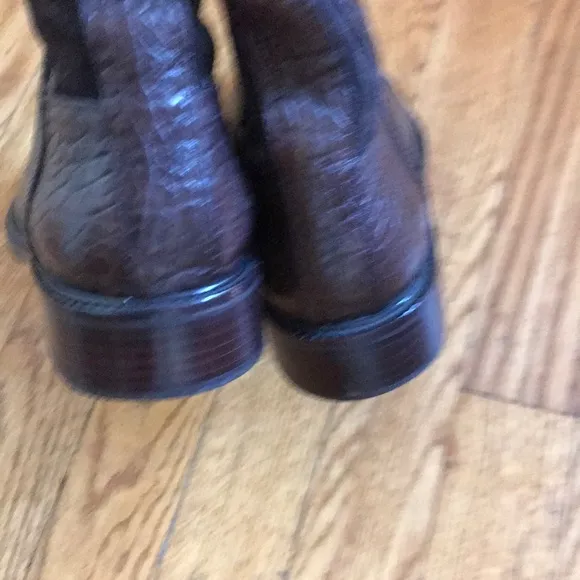 Tory Burch Gold LOGO Brown Suede &amp; Leather Boots