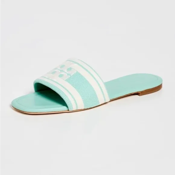 Tory Burch Logo Jacquard Slide Sandals