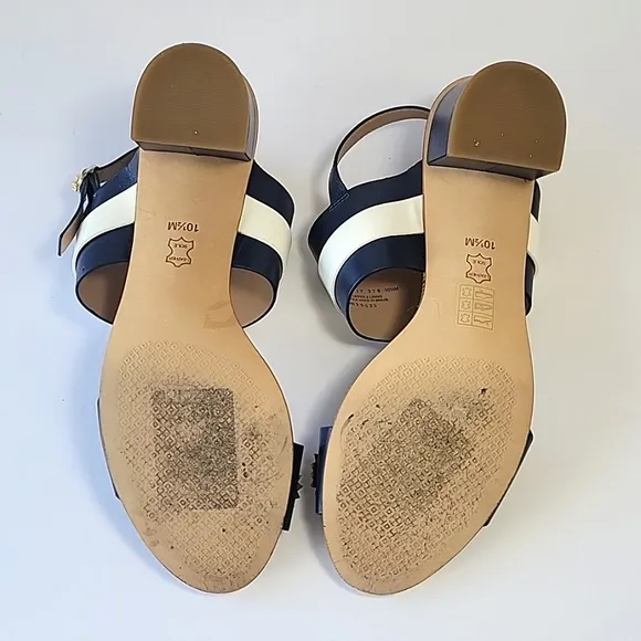 Tory Burch Marguerite double band heel sandals floral detail women's size 10.5