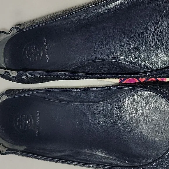 Tory Burch Minnie Patent Leather Travel Ballet Flats, Tory Navy, 9.5