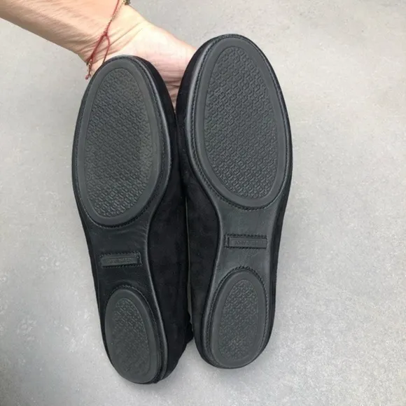 TORY BURCH Minnie Pave Medallion Travel Flats 7.5M