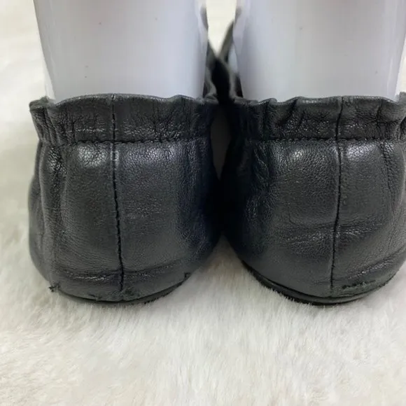 Tory Burch Minnie‎ Travel Ballet Flats Metal Logo, size 8.5M