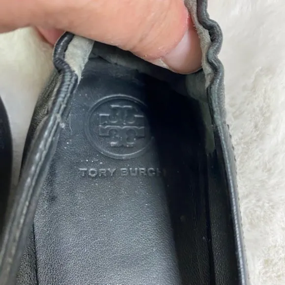 Tory Burch Minnie‎ Travel Ballet Flats Metal Logo, size 8.5M