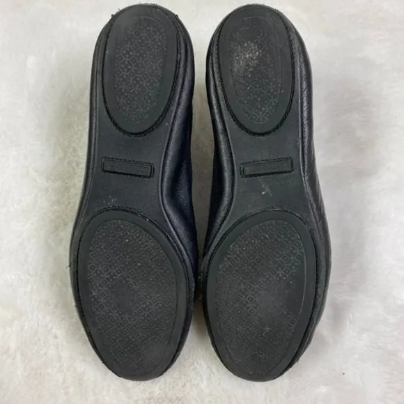 Tory Burch Minnie‎ Travel Ballet Flats Metal Logo, size 8.5M
