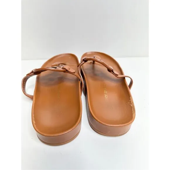 Tory Burch Sandals Size 10 Miller Cloud Brown Leather Open Toe