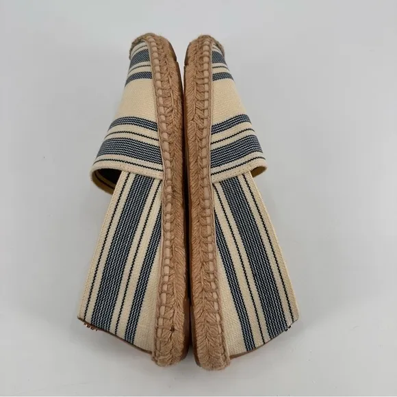 Tory Burch Striped Cream and Blue Espadrilles Shoes