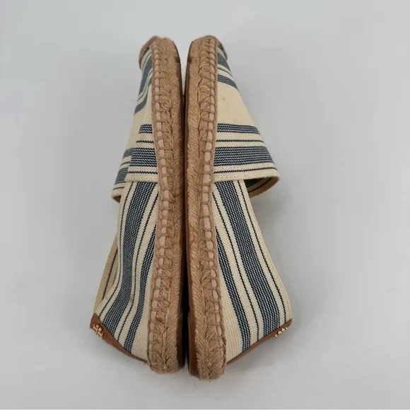 Tory Burch Striped Cream and Blue Espadrilles Shoes