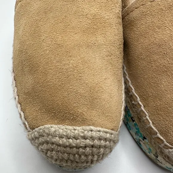 Tory Burch Tan Suede Espadrilles Wedge Size 7 EUC
