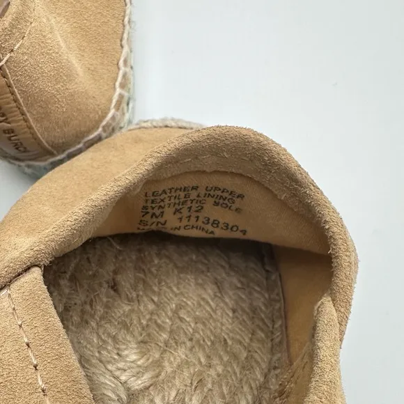 Tory Burch Tan Suede Espadrilles Wedge Size 7 EUC