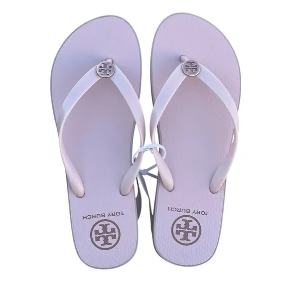 Tory Burch Wedge Flip Flops Sandals Seashell Pink Size 11