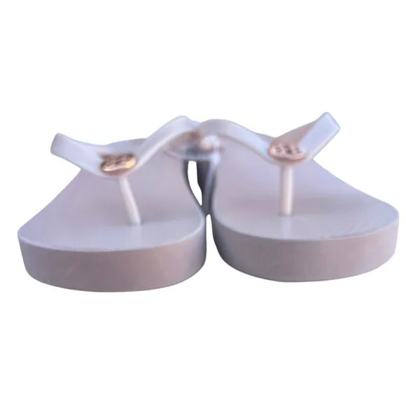 Tory Burch Wedge Flip Flops Sandals Seashell Pink Size 11