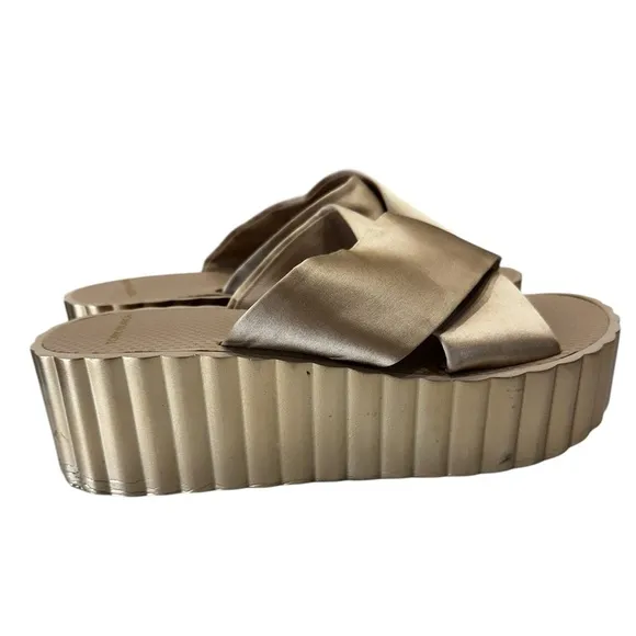 Tory Burch Women's Satin Scalloped Platform Wedge Slide Sandals