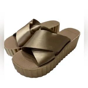 Tory Burch Women's Satin Scalloped Platform Wedge Slide Sandals