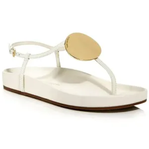 TORY BURCH Women's Size 9.5 Patos Leather Slingback Thong Sandals in White‎ NIB